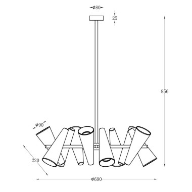 Подвесная люстра Maytoni Giro MOD095PL-10BS &mdash; svetrussia.ru