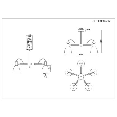 Потолочная люстра Evoluce Balcamo SLE103802-05 &mdash; svetrussia.ru