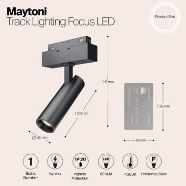 Трековый светодиодный светильник для магнитного шинопровода Maytoni Track Lamps TR019-2-7W4K-B &mdash; svetrussia.ru