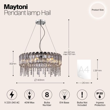 Подвесная люстра Maytoni Hail MOD097PL-08CH &mdash; svetrussia.ru