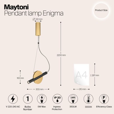 Подвесной светильник Maytoni Enigma MOD150PL-L5BS3K &mdash; svetrussia.ru