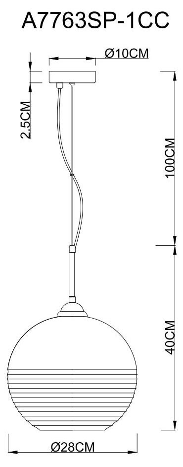 Подвесной светильник Arte Lamp Wave A7763SP-1CC &mdash; svetrussia.ru