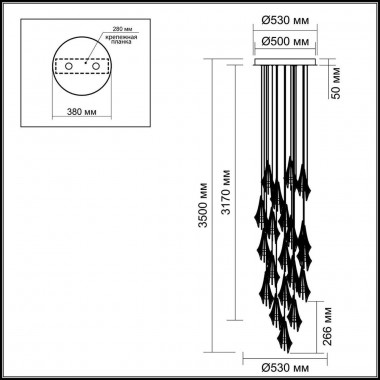 Каскадная светодиодная люстра Odeon Light Exclusive L-Vision Afalina 5442/137L &mdash; svetrussia.ru