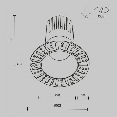Встраиваемый светильник Maytoni Technical Dip DL122-15W-4K-TRS-W &mdash; svetrussia.ru
