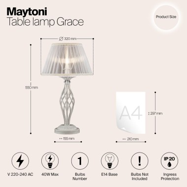 Настольная лампа Maytoni Grace ARM247-00-G &mdash; svetrussia.ru