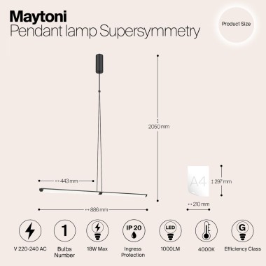 Подвесной светодиодный светильник Maytoni Supersymmetry P096PL-L11BK1 &mdash; svetrussia.ru