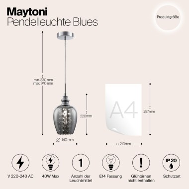 Подвесной светильник Maytoni Blues MOD033-PL-01-N &mdash; svetrussia.ru