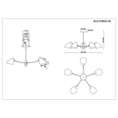 Потолочная люстра Evoluce Satta SLE103602-05 &mdash; svetrussia.ru