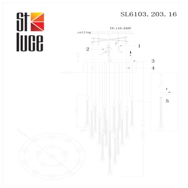 Подвесная светодиодная люстра ST Luce Faenza SL6103.203.16 &mdash; svetrussia.ru