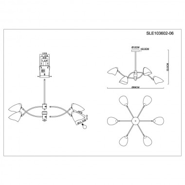 Потолочная люстра Evoluce Satta SLE103602-06 &mdash; svetrussia.ru