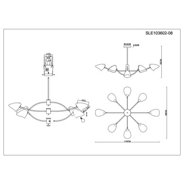 Потолочная люстра Evoluce Satta SLE103602-08 &mdash; svetrussia.ru