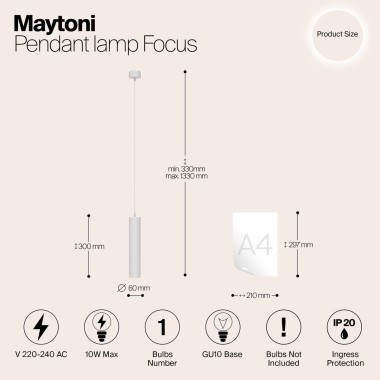 Подвесной светильник Maytoni Technical Focus P075PL-01W &mdash; svetrussia.ru